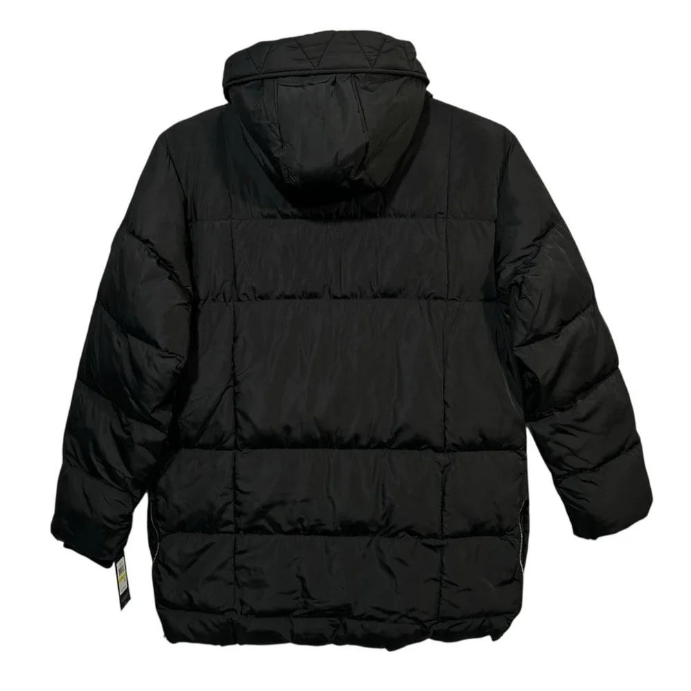 Tommy Hilfiger Men's Heavyweight Jacket Quilted Parka Coat‎ Size M Black Hooded